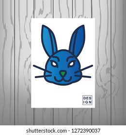 Cute rabbit in cartoon style. Vector illustration