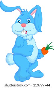 cute rabbit cartoon thumbs up
