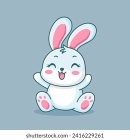 cute rabbit cartoon vector icon illustration animal nature icon concept