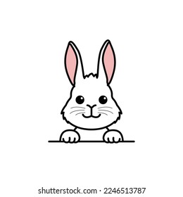 Cute rabbit cartoon, vector illustration