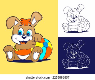 Cute Rabbit Cartoon Vector Illustration. Cartoon Style