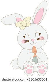 cute rabbit cartoon vector illustration graphic design 