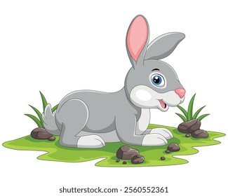 Cute rabbit cartoon vector illustration