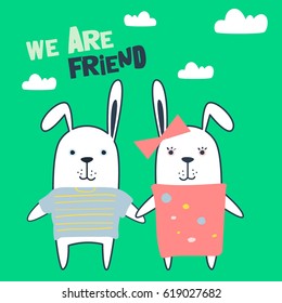 Cute Rabbit Cartoon Vector Illustration