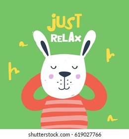 Cute Rabbit Cartoon Vector Illustration