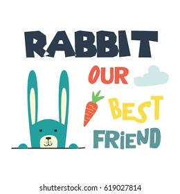 Cute Rabbit Cartoon Vector Illustration