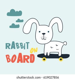 Cute Rabbit Cartoon Vector Illustration