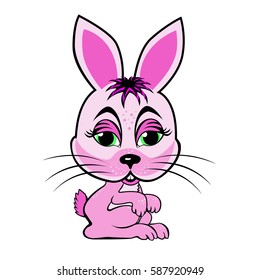 Cute rabbit cartoon.Vector illustration.