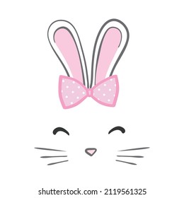 Cute Kaninchen-Charakter, sonnige Vektorgrafik. Dies ist eine Illustration eines weißen Kaninchens, das im Jahr des Kaninchens 2023 Gruß gehalten hat.