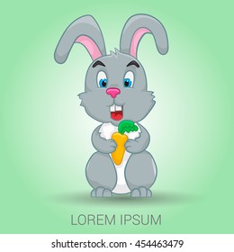 cute rabbit character with carrot