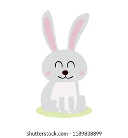 Cute rabbit character. Cartoon vector illustration