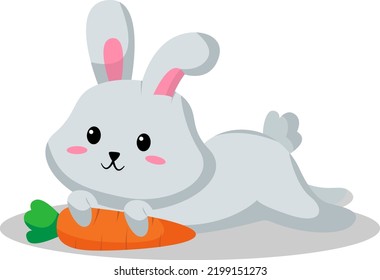 Cute Rabbit Character Design Illustration