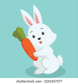 Cute Rabbit Character Design Illustration