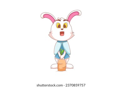 Cute Rabbit Character Design Illustration