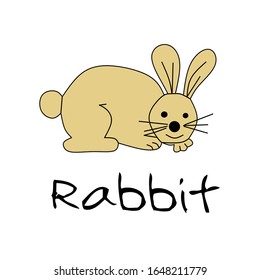 Cute rabbit character, Easter bunny vector illustration.