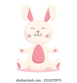 Cute rabbit character, Easter bunny vector illustration.	
