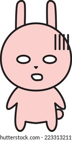 Cute rabbit character gets shocked