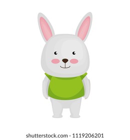 cute rabbit character icon