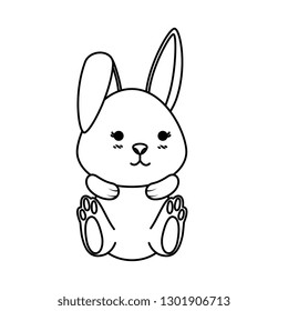 cute rabbit character icon