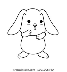 cute rabbit character icon