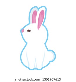 cute rabbit character icon