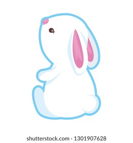 cute rabbit character icon
