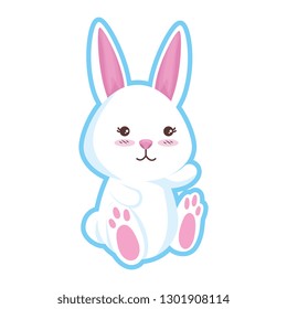 cute rabbit character icon