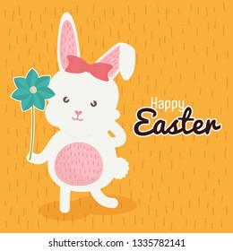 cute rabbit character icon