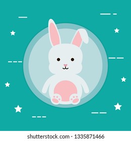 cute rabbit character icon