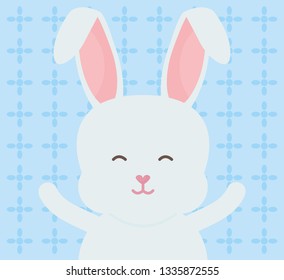 cute rabbit character icon