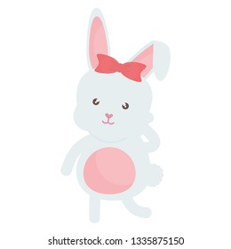 cute rabbit character icon