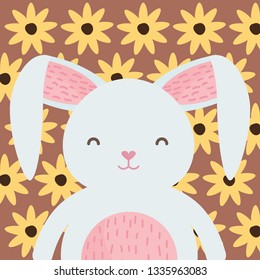 cute rabbit character icon