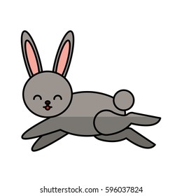 cute rabbit character icon