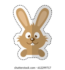 cute rabbit character icon