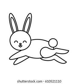 cute rabbit character icon vector illustration design