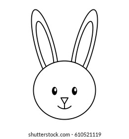 cute rabbit character icon vector illustration design