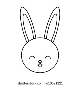 cute rabbit character icon vector illustration design