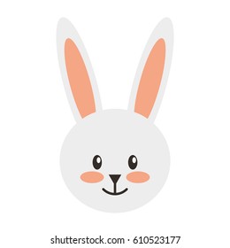 cute rabbit character icon vector illustration design