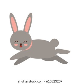 cute rabbit character icon vector illustration design