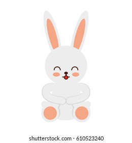 cute rabbit character icon vector illustration design