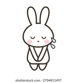Cute rabbit character illustration apologizing