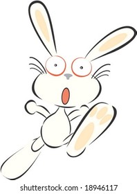 Cute Rabbit Character isolated on white background