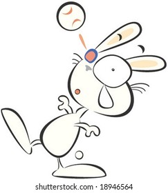 Cute Rabbit Character isolated on white background : vector illustration