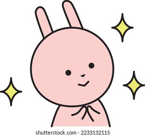A cute rabbit character makes a wish