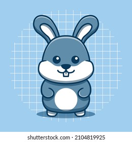 Cute rabbit character mascot. Animal vector isolated. Flat cartoon style.