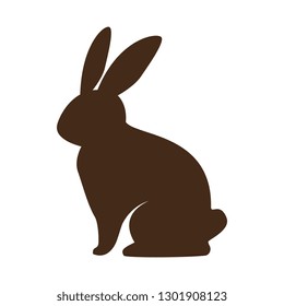 cute rabbit character silhouette