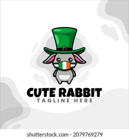 diseño vectorial de caracteres de conejo lindo