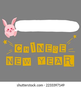 cute rabbit character vector illustration suitable for Chinese New Year 2023 symbol,poster