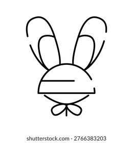 Cute rabbit character wearing a protective face mask and bow tie, symbolizing health, hygiene, and safety during holiday celebrations like easter and spring events
