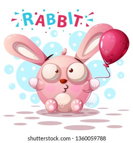 Cute rabbit characters - cartoon illustration. Vector eps 10